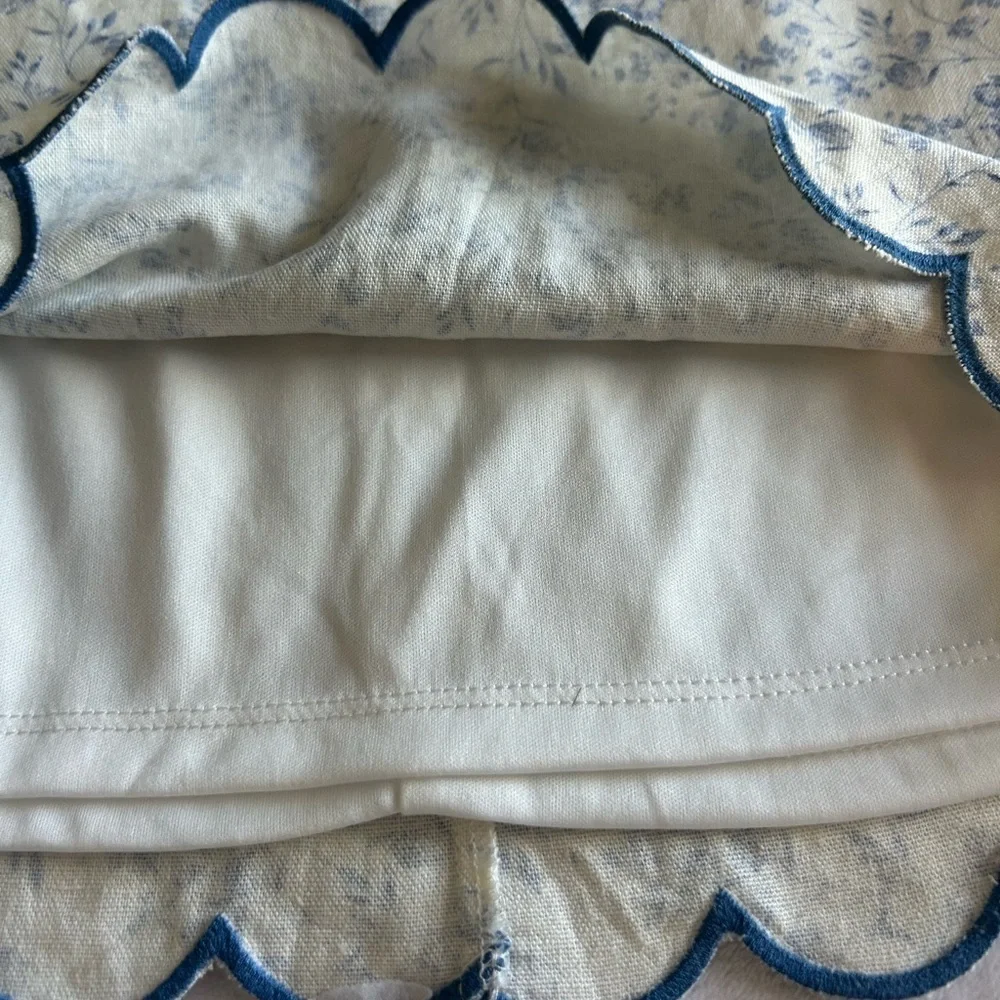 Francesca's Blue and Ivory Mini Pencil Skirt with Zipper NWT